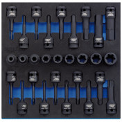 Draper TX-STAR® Impact & Hex Socket Set in 1/2 Drawer EVA Insert Tray, 1/2 Sq. Dr. (28 Piece)