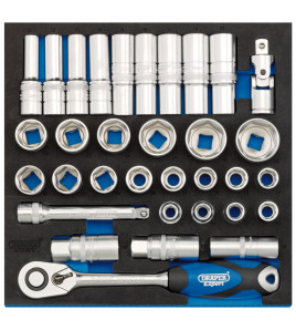 Socket Set in 1/2 Drawer EVA Insert Tray, 1/2 (33 Piece)