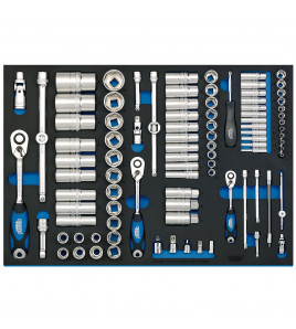 Draper Expert Soft Grip Socket Set in Full Plus Drawer EVA Insert Tray, 1/4, 3/8 & 1/2 (96 Piece)