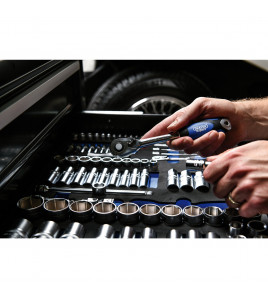 Draper Expert Soft Grip Socket Set in Full Plus Drawer EVA Insert Tray, 1/4, 3/8 & 1/2 (96 Piece)