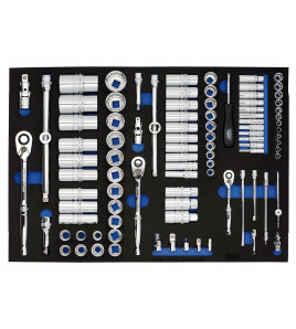 Draper Expert Socket Set in Full Plus Drawer EVA Insert Tray, 1/4, 3/8 & 1/2 (96 Piece)