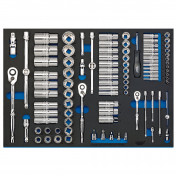 Draper Expert Socket Set in Full Plus Drawer EVA Insert Tray, 1/4, 3/8 & 1/2 (96 Piece)