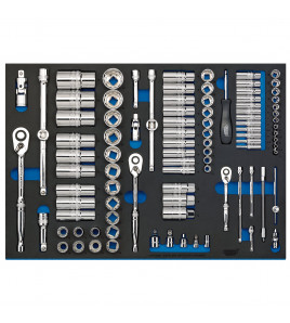 Draper Expert Socket Set in Full Plus Drawer EVA Insert Tray, 1/4, 3/8 & 1/2 (96 Piece)