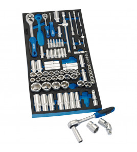 Socket Set in Full Drawer EVA Insert Tray, 1/4, 3/8, and 1/2 (84 Piece)