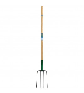 4 Prong Manure Fork with Wood Shaft