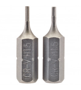 Hexagonal Insert Bit, 1.5mm, 1/4 Hex, 25mm Long (Pack of 2)