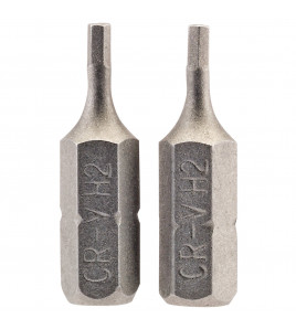 Hexagonal Insert Bit, 2mm, 1/4 Hex, 25mm Long (Pack of 2)