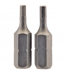 Hexagonal Insert Bit, 2.5mm, 1/4 Hex, 25mm Long (Pack of 2)