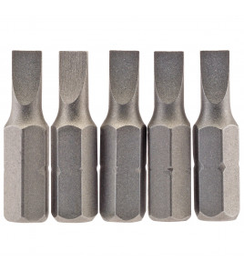 Plain Slot Insert Bit, 4.5 mm, 1/4 Hex, 25mm Long (Pack of 5)