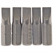 Plain Slot Insert Bit, 6mm, 1/4 Hex, 25mm Long (Pack of 5)