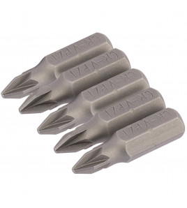 PZ Type Insert Bit, No.1 x 25mm, 1/4 Hex (Pack of 5)