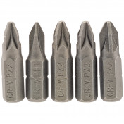 PZ Type Insert Bit, 1/4 Hex, 25mm Long, No.2 (Pack of 5)