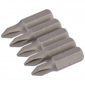 Cross Slot Insert Bit, 1/4 Hex, 25mm Long, No.1 (Pack of 5)