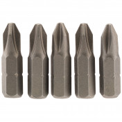 Cross Slot Insert Bit, 1/4 Hex, 25mm Long, No.2 (Pack of 5)