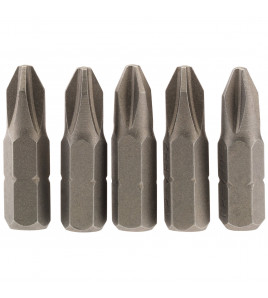 Cross Slot Insert Bit, 1/4 Hex, 25mm Long, No.2 (Pack of 5)