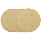 Gold Sanding Discs with Hook & Loop, 150mm, 120 Grit, 6 Dust Extraction Holes (Pack of 10) (Pack of 10)