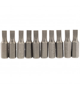 Plain Slot Insert Bit, 4.5mm, 1/4 Hex, 25mm Long (Pack of 10)