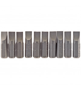 Plain Slot Insert Bit, 6.5mm, 1/4 Hex, 25mm Long (Pack of 10)