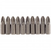 PZ Type Insert Bit, 1/4 Hex, 25mm Long, No.2 (Pack of 10)