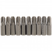 PZ Type Insert Bit, 1/4 Hex, 25mm Long, No.3 (Pack of 10)