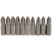 Cross Slot Insert Bit, 1/4 Hex, 25mm Long, No.2 (Pack of 10)