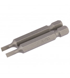 Plain Slot Insert Bit, 3mm, 1/4 Hex, 50mm Long (Pack of 2)