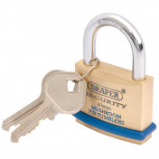 Solid Brass Padlock and 2 Keys with Mushroom Pin Tumblers Hardened Steel Shackle and Bumper, 40mm - Discontinued