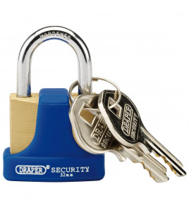 Solid Brass Padlock and 2 Keys with Hardened Steel Shackle and Bumper, 32mm
