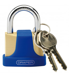 Solid Brass Padlock and 2 Keys with Hardened Steel Shackle and Bumper, 42mm