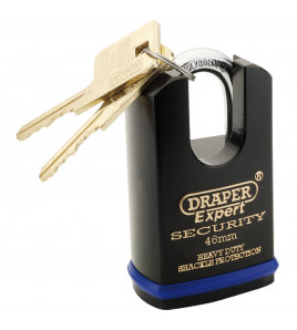 Draper Expert Heavy Duty Padlock and 2 Keys with Shrouded Shackle, 46mm