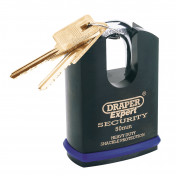 Draper Expert Heavy Duty Padlock and 2 Keys with Shrouded Shackle, 50mm