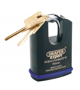 Draper Expert Heavy Duty Padlock and 2 Keys with Shrouded Shackle, 50mm