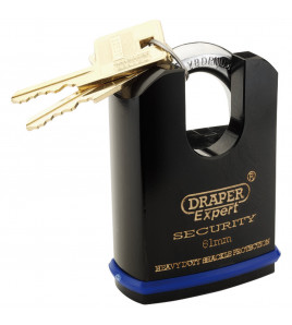 Draper Expert Heavy Duty Padlock and 2 Keys with Shrouded Shackle, 61mm