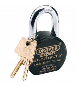 Draper Expert Heavy Duty Stainless Steel Padlock and 2 Keys, 63 x 25mm