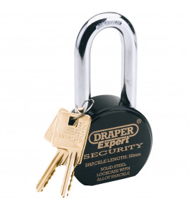 Draper Expert Heavy Duty Stainless Steel Padlock and 2 Keys, 63 x 50mm