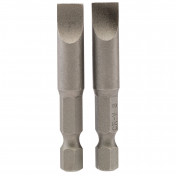 Plain Slot Insert Bit, 8mm, 1/4 Hex, 50mm Long (Pack of 2)