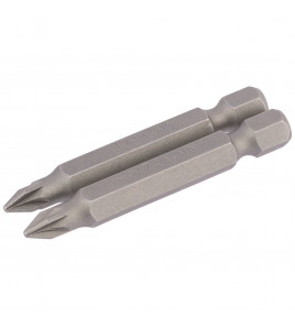 PZ Type Insert Bit, 1/4 Hex, 50mm Long, No.1 (Pack of 2)