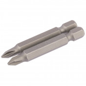 Cross Slot Insert Bit, 1/4 Hex, 50mm Long, No.1 (Pack of 2)