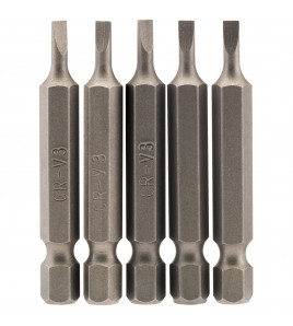 Plain Slot Insert Bit, 3mm, 1/4 Hex, 50mm Long (Pack of 5)