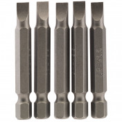 Plain Slot Insert Bit, 5.5mm, 1/4 Hex, 50mm Long (Pack of 5)