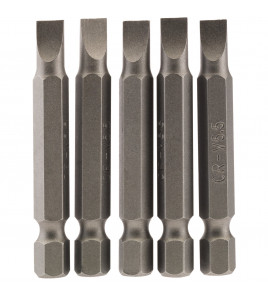 Plain Slot Insert Bit, 5.5mm, 1/4 Hex, 50mm Long (Pack of 5)