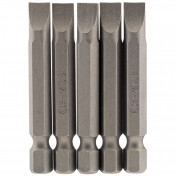 Plain Slot Insert Bit, 6.5mm, 1/4 Hex, 50mm Long (Pack of 5)