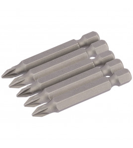 PZ Type Insert Bit, 1/4 Hex, 50mm Long, No.1 (Pack of 5)