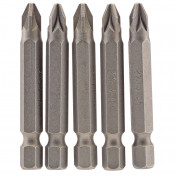 PZ Type Insert Bit, 1/4 Hex, 50mm Long, No.2 (Pack of 5)