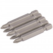 Cross Slot Insert Bit, 1/4 Hex, 50mm Long, No.1 (Pack of 5)