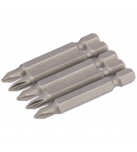 Cross Slot Insert Bit, 1/4 Hex, 50mm Long, No.1 (Pack of 5)