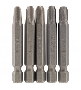 Cross Slot Insert Bit, 1/4 Hex, 50mm Long, No.3 (Pack of 5)