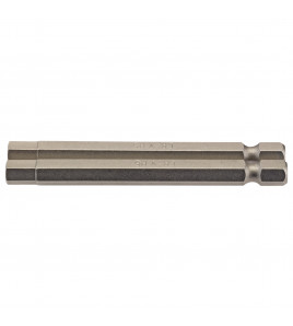 Hexagonal Insert Bit, 6mm, 1/4 Hex, 75mm Long (Pack of 2)