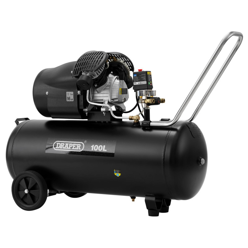 100L Direct Drive V-Twin Air Compressor, 2.2kW/3hp