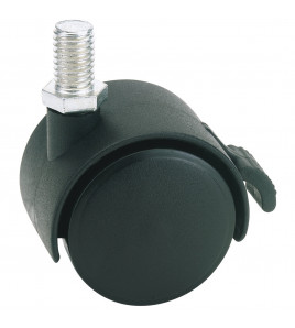 Twin Nylon Bolt Castor with Brake, 40mm Diameter, S.W.L. 25kg